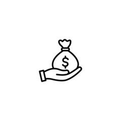 Hand holding dollar money icon vector
