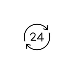 24 hours icon, 24 hours sign vector