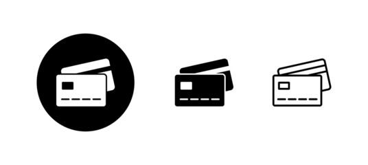 Credit card icons set. Credit card payment sign and symbol