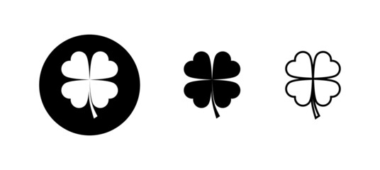 Obraz premium Clover icons set. clover sign and symbol. four leaf clover icon.