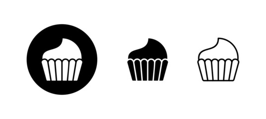 Cup cake icons set. Cup cake sign and symbol