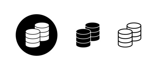 Database icons set. database sign and symbol