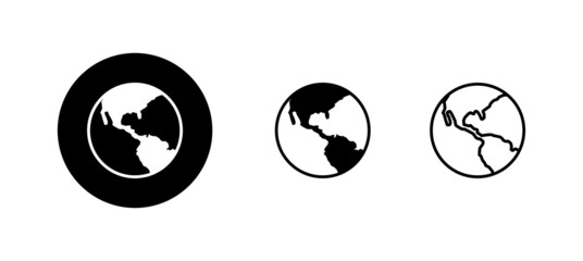 World map set. Worldmap sign and symbol. Globe icon