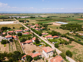 Fototapeta na wymiar Aerial view of village of Tsalapitsa, Bulgaria