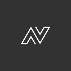 Vector graphic creative line alphabet symbol Letter AV