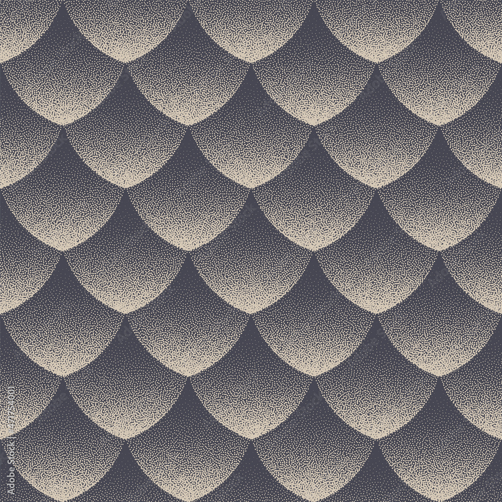 Poster scale seamless pattern vector stipple effect retro abstract background. cone texture tileable geomet