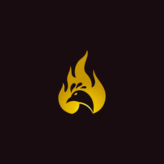 vector illustration of fire and peacock for logo. flat logo peacock. peacock logo template