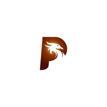 letter p and phoenix for the logo. letter P logo template. brand identity logo