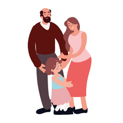 Obraz premium family characters cartoon