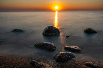 Fototapeta Wschód słońca nad Bałtykiem obraz