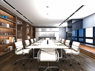 3d render of office meeting room