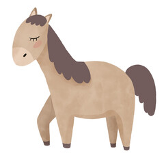 Watercolor cute animals illustartion for scrapbooking, stickers., poster