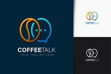 Coffee talk logo design with gradient