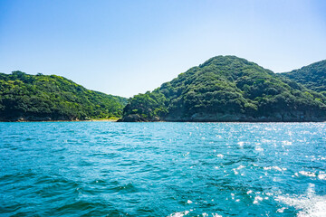 船上から見た海のある風景