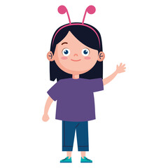 girl with antenna headband