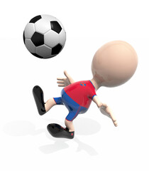 3d Aland player and a soccer ball 