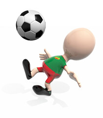 3d Republic of Congo player and a soccer ball 