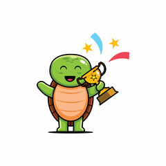 Winner Turtle Character Logo