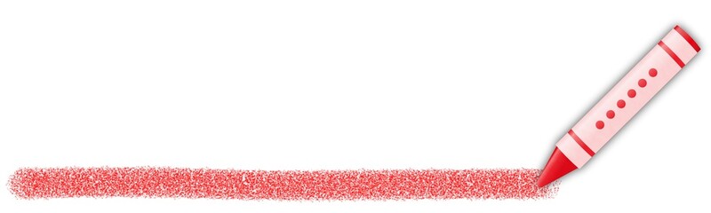 文字を強調する赤色のクレヨンの飾り線