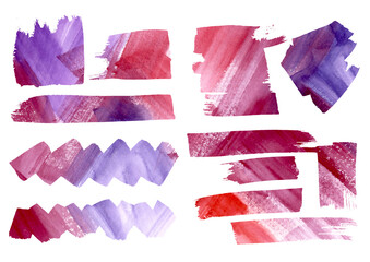 Artistic Multicolor Watercolor set design abstract elements for infographic and web, manga and catalog. Watercolour gradient colorful Stains, blobs and Frames freehand drawing. Multicolored large Set