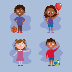 cute multiracial kids playing