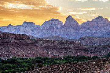 sunrise over Zion national park 