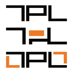 Fototapeta premium initial logo T P L icon vector