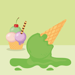 melted green ice cream