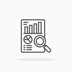 Analysis icon. Editable Stroke and pixel perfect. Outline style. Vector illustration. Enjoy this icon for your project.