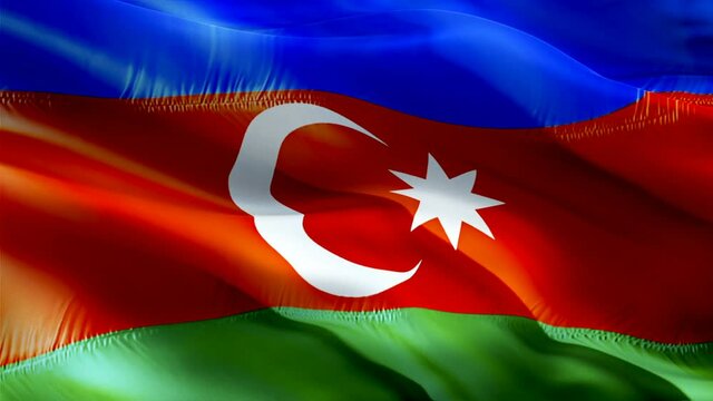 Azerbaijan flag. National 3d Azerbaijan flag waving. Sign of Azerbaijani loop animation. Azerbaijan flag HD Background. Azeri flag isolated Closeup 1080p Full HD video for presentation for Vi