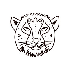 cheetahs face sketch vector illustration