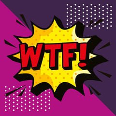 Obraz premium wtf comic onomatopoeia in explosion
