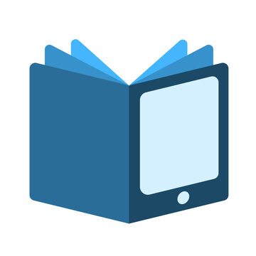 e book logo design vector e library llustration tablet pc pad logo icon clipart 