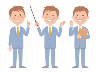 色々な表情のビジネスマン　全身2
