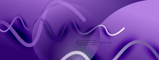 Abstract gradient background with wave line with shadow effect. Geometric composition. 3D shadow effects and fluid gradients