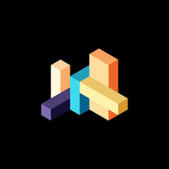 Obraz premium Abstract background. 3d cubes, cubic elements and blocks. Techno or business concept for wallpaper, banner, background, landing page