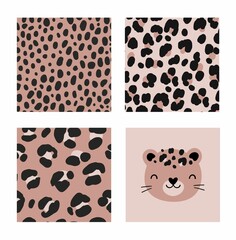 Fototapeta premium Safari - Animal Print vector illustrations. Seamless pattern. Abstract pattern - Zebra, leopard, giraffe