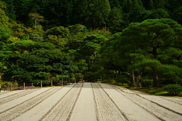 Japanese garden at Ginkaku-ji Temple or Silver Pavilion in Kyoto, Japan - 日本 京都 銀閣寺 銀沙灘 枯山水	