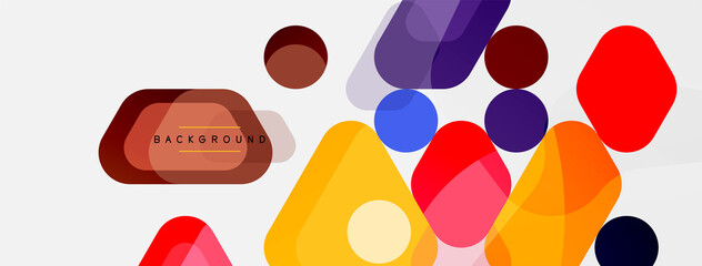 Abstract round geometric shapes and circles background. Trendy techno business template for wallpaper, banner, background or landing