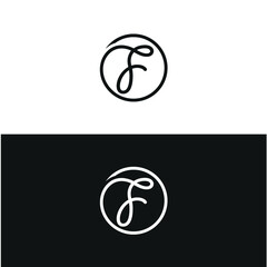 initials F, monogram F, abstract line logo design

