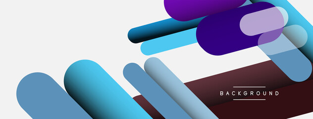 Overlapping round shapes and lines background. Vector illustration for wallpaper banner background or landing page