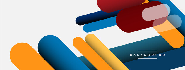 Overlapping round shapes and lines background. Vector illustration for wallpaper banner background or landing page