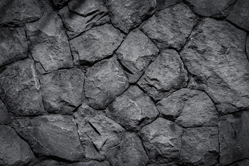 Black rock decorative on wall background