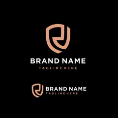 Creative Letter R Shield Logo design template