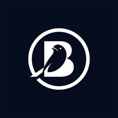 creative simple logo design  letter B bird © M E K A R A B A D I