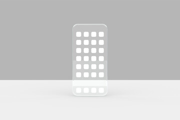 3d glass smartphone mock up