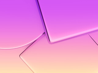 Abstract of light pink and gold surface product template. 3D rendering