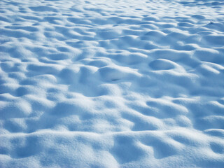 Traces in fresh alpine snow around the accumulation lake Gübsensee (Guebsensee or Gübsen Lake) above the canyon of the river Sitter - Canton of St. Gallen, Switzerland