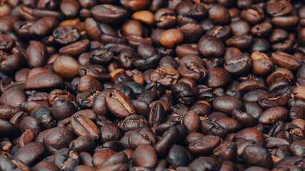 coffee beans texture, close up