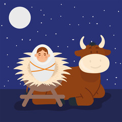 baby jesus and cow
